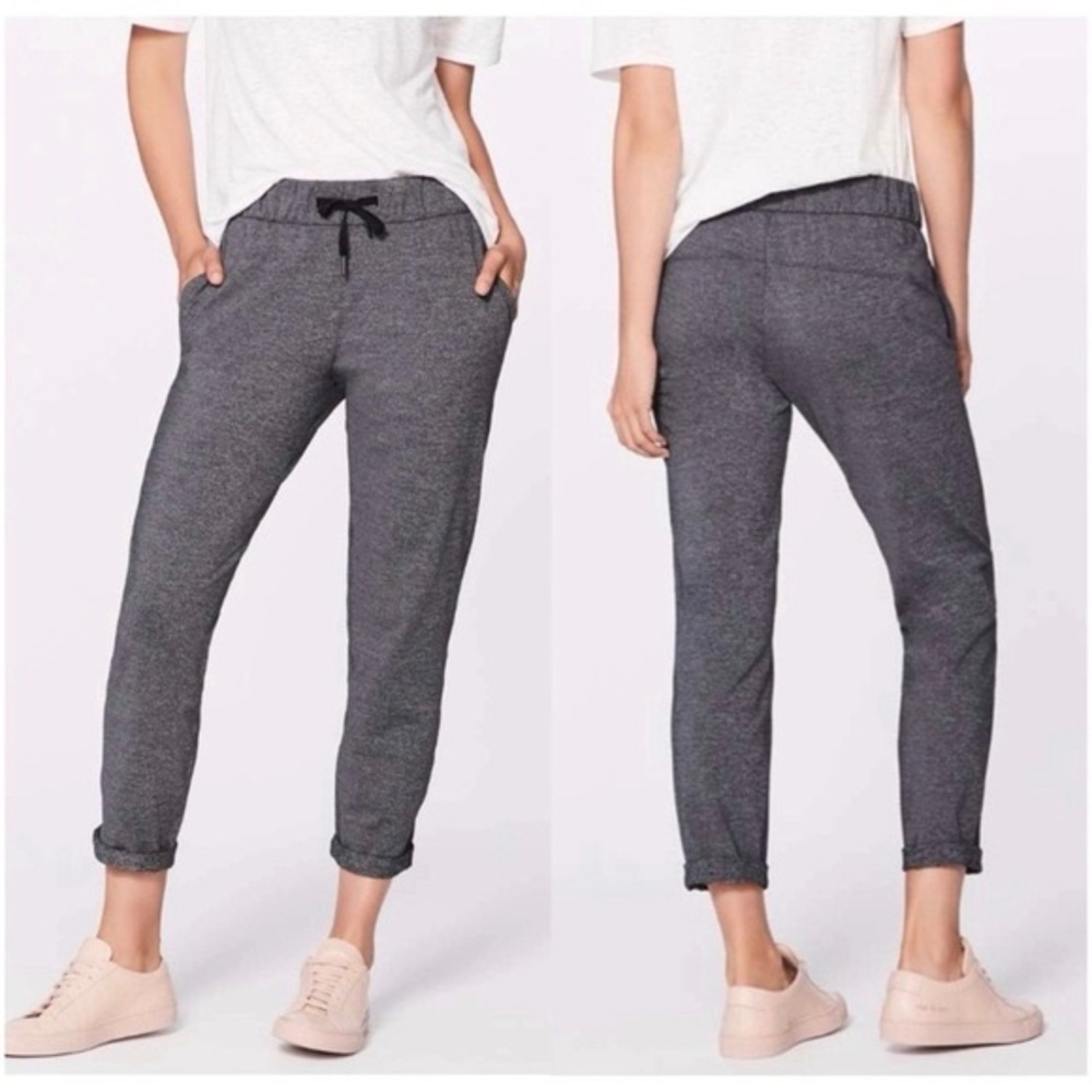 Lululemon Athletica On The Fly 7/8 Luxstreme Everday Pants Heathered Gray- Sz 4 - Picture 3 of 16